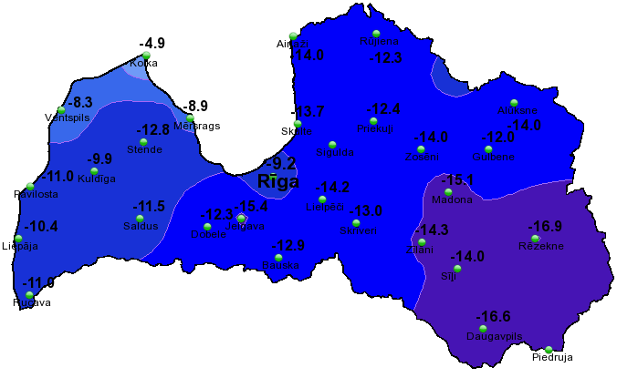 Aukstuma Karte Latgale Piedzivots Aukstakais Sis Ziemas Rits
