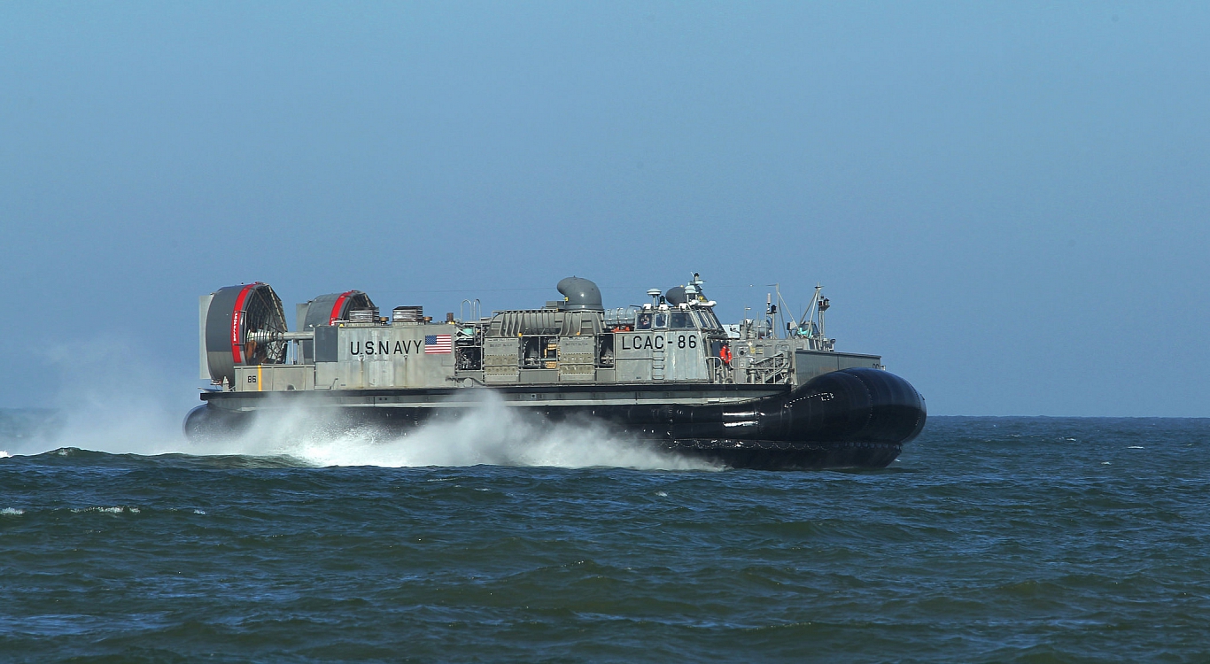 US military hovercraft near Ventspils