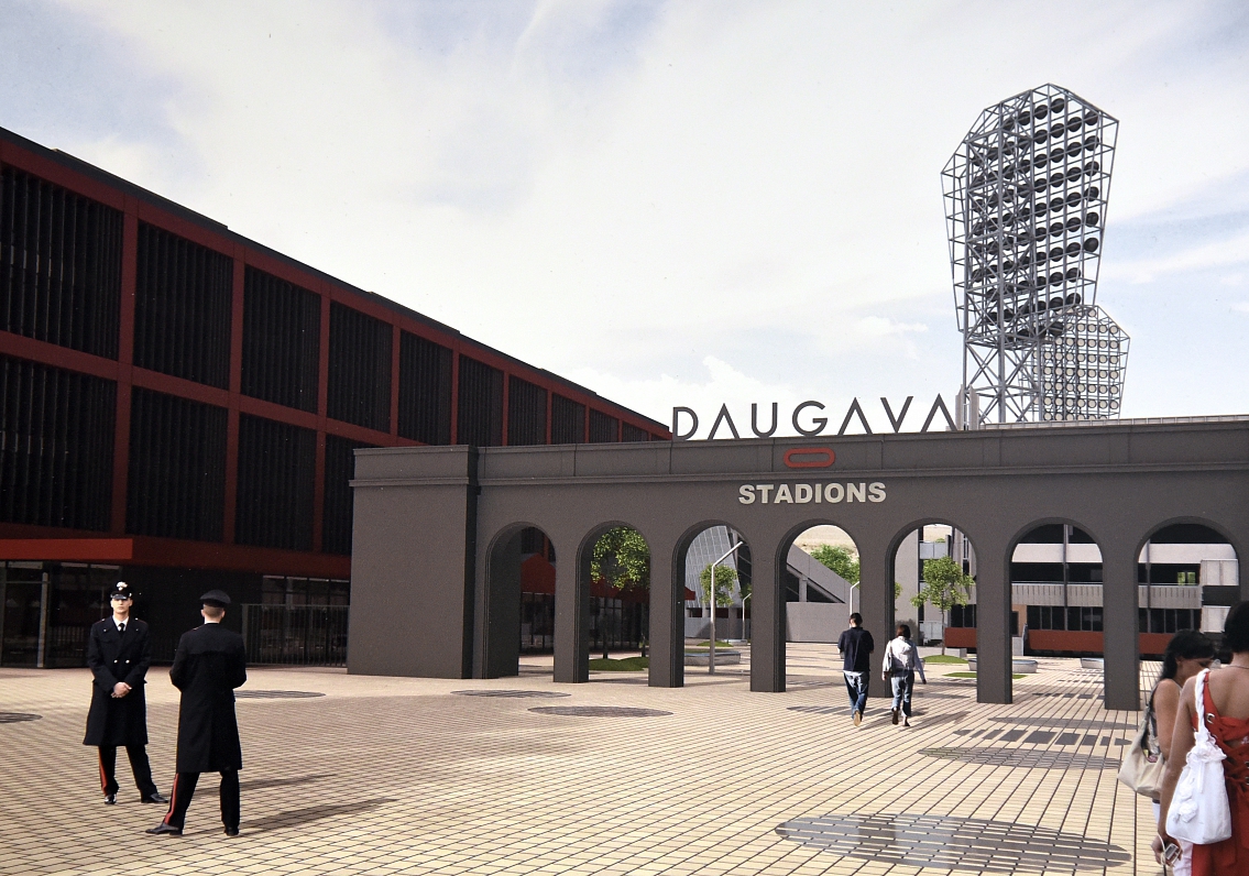 Daugavas stadiona teritorijas atjaunošanas metu konkursam iesniegtie darbi Latvijas Sporta muzejā