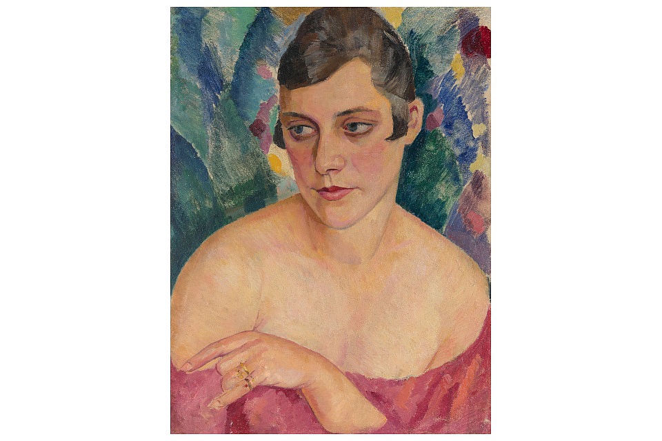 Аугуст Зауэрс, «Портрет женщины», начало 1920-х годов, бумага, картон, масло.