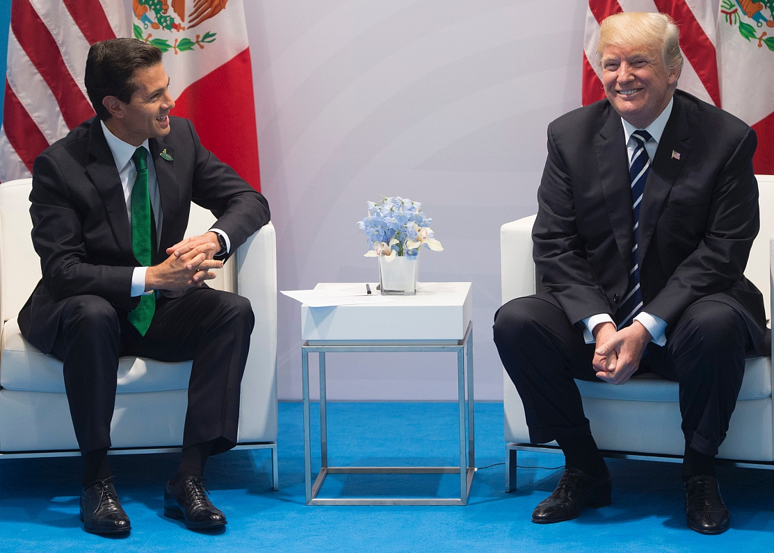 Meksikas prezidents Enrike Penja-Njeto un ASV prezidents Donalds Tramps