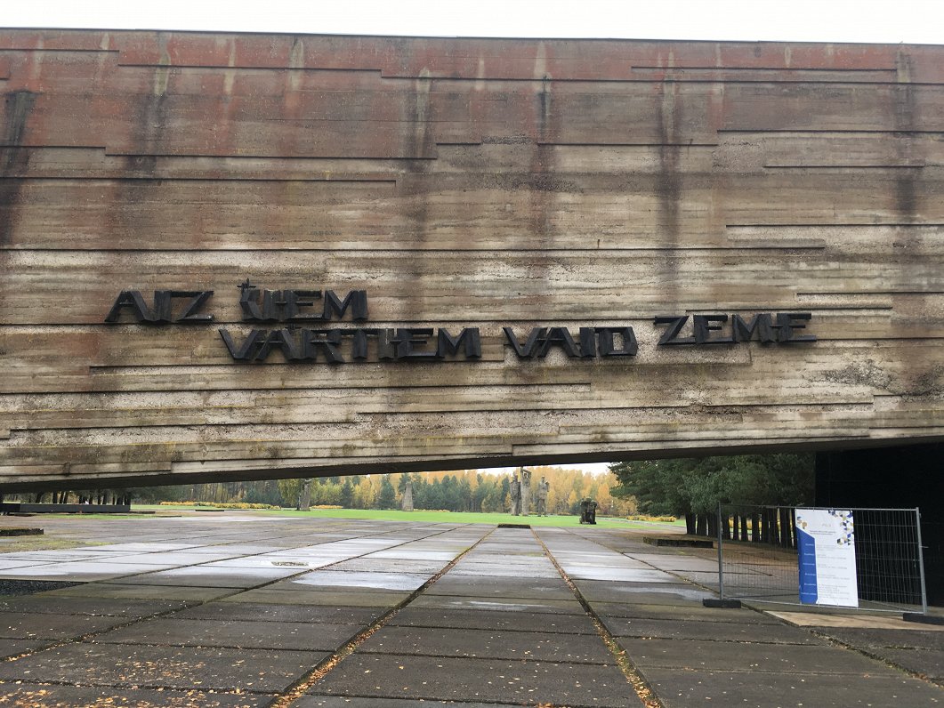 Salaspils concentration camp memorial: &quot;The earth moans beyond these gates.&quot;