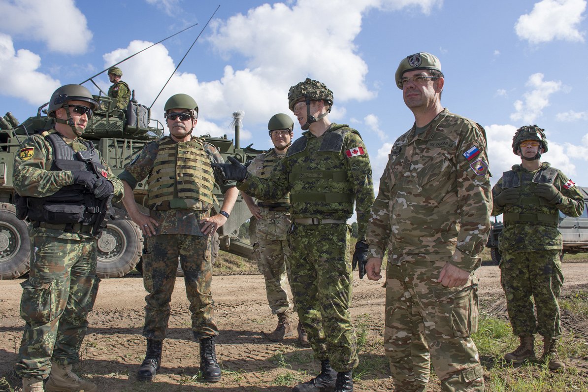 NATO enhanced Forward Presence battlegroup members from Albania, Canada, Slovenia