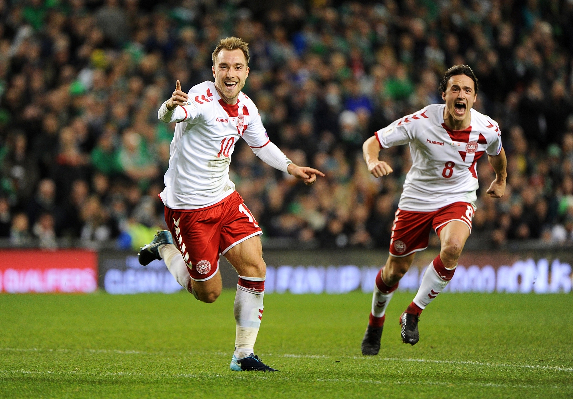 Dānijas izlase uzvar Īrijas futbolistus