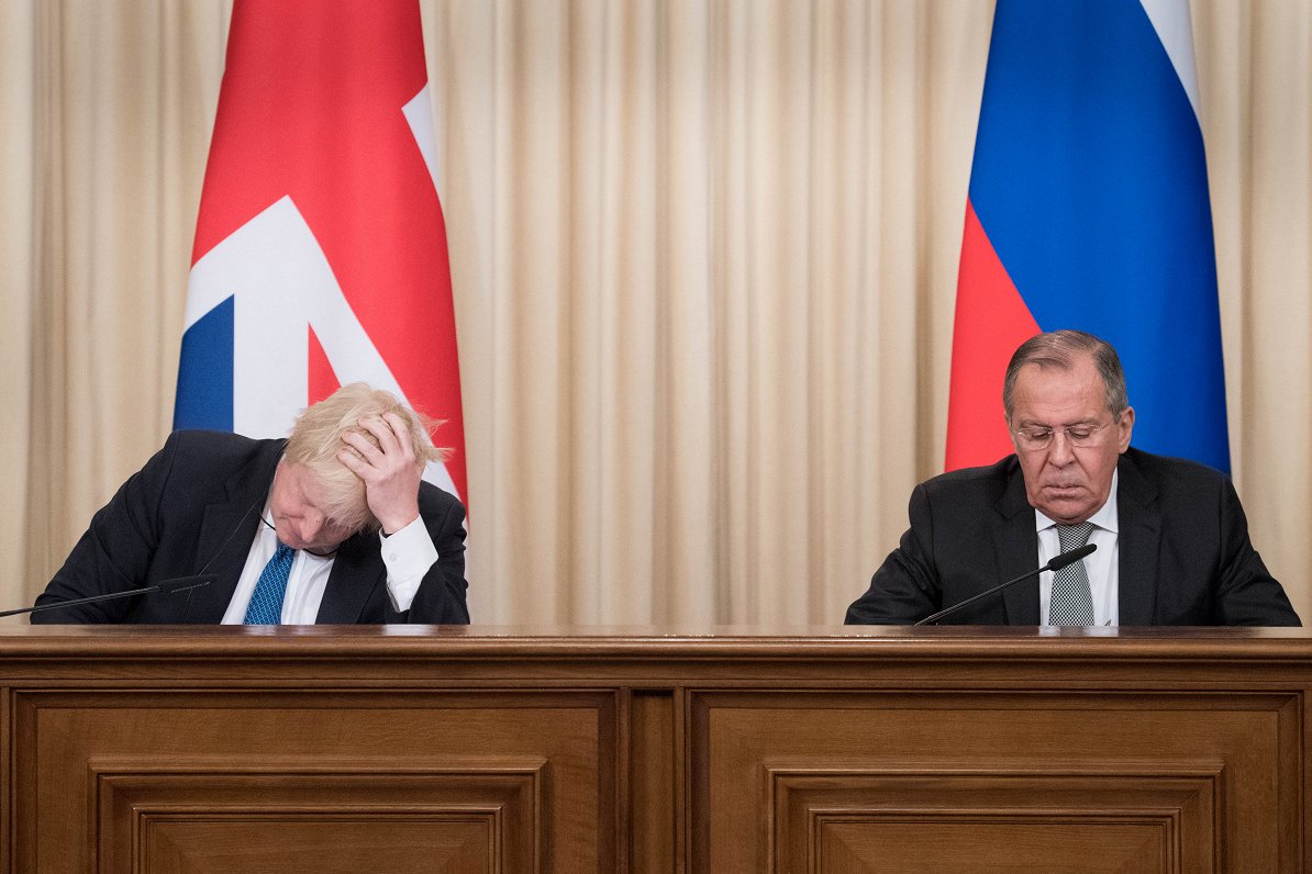 British Prime Minister Boris Johnson and Russian Foreign Minister Sergey Lavrov