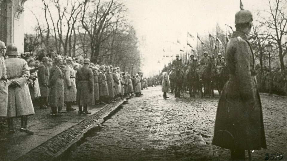 Парад германской армии в Риге. Зима 1917-1918 годов.