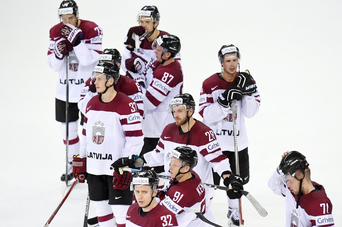 Latvijas hokeja izlase pēc zaudējuma Vācijai olimpiskās kvalifikācijas turnīrā