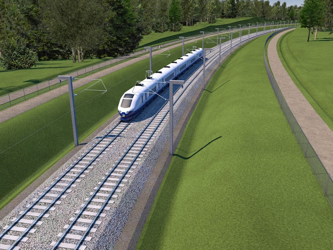 &quot;Rail Baltica&quot; projekta vizualizācija.