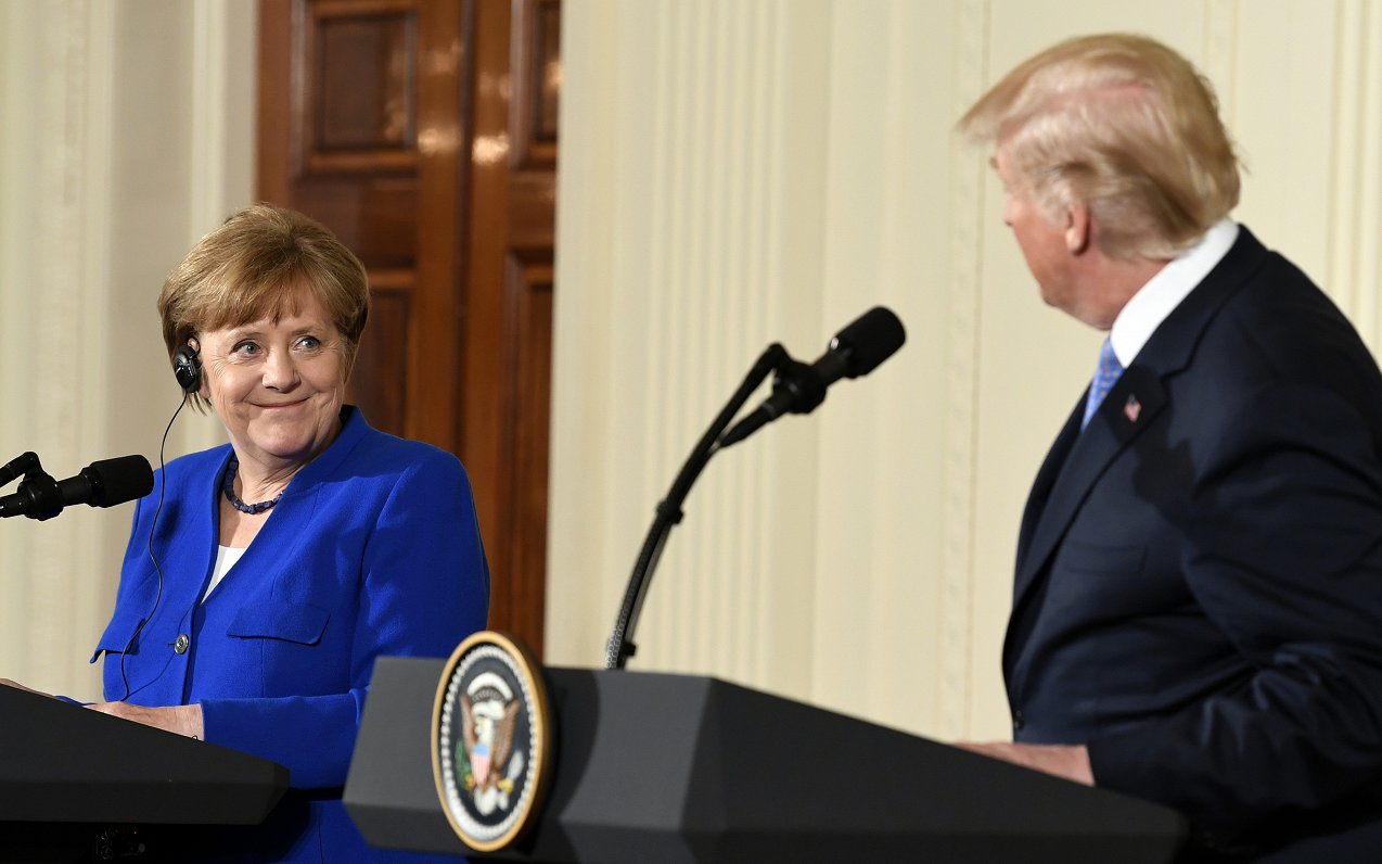 Angela Merkele un Donalds Tramps