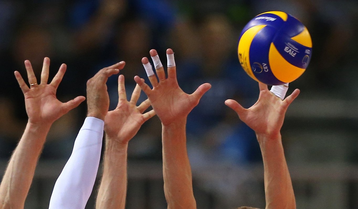 The Latvian volleyball team in the European Championship qualification ...