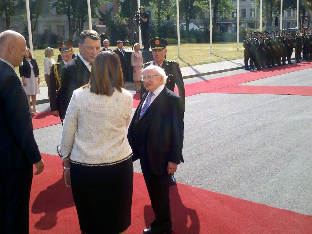 Irish President Michael D Higgins visits Latvia