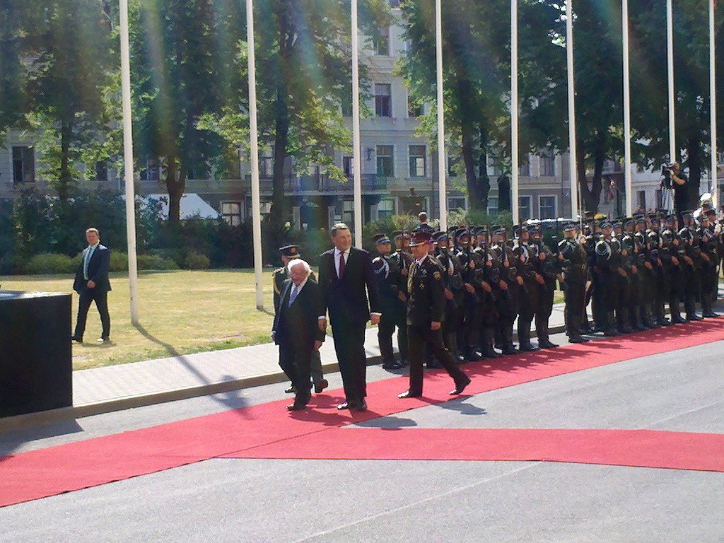 Irish President Michael D Higgins visits Latvia