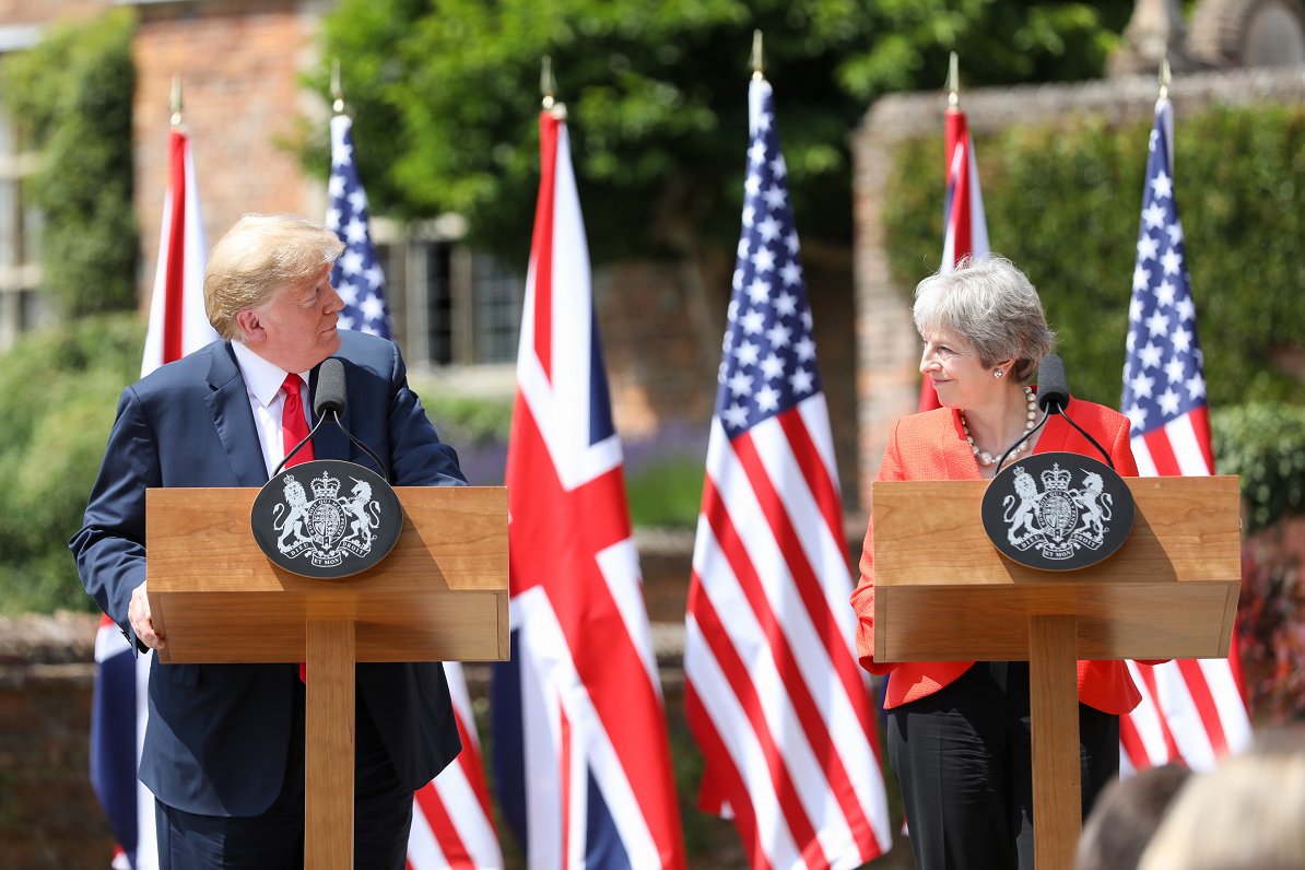 ASV prezidents Donalds Tramps un Lielbritānijas premjere Terēza Meja