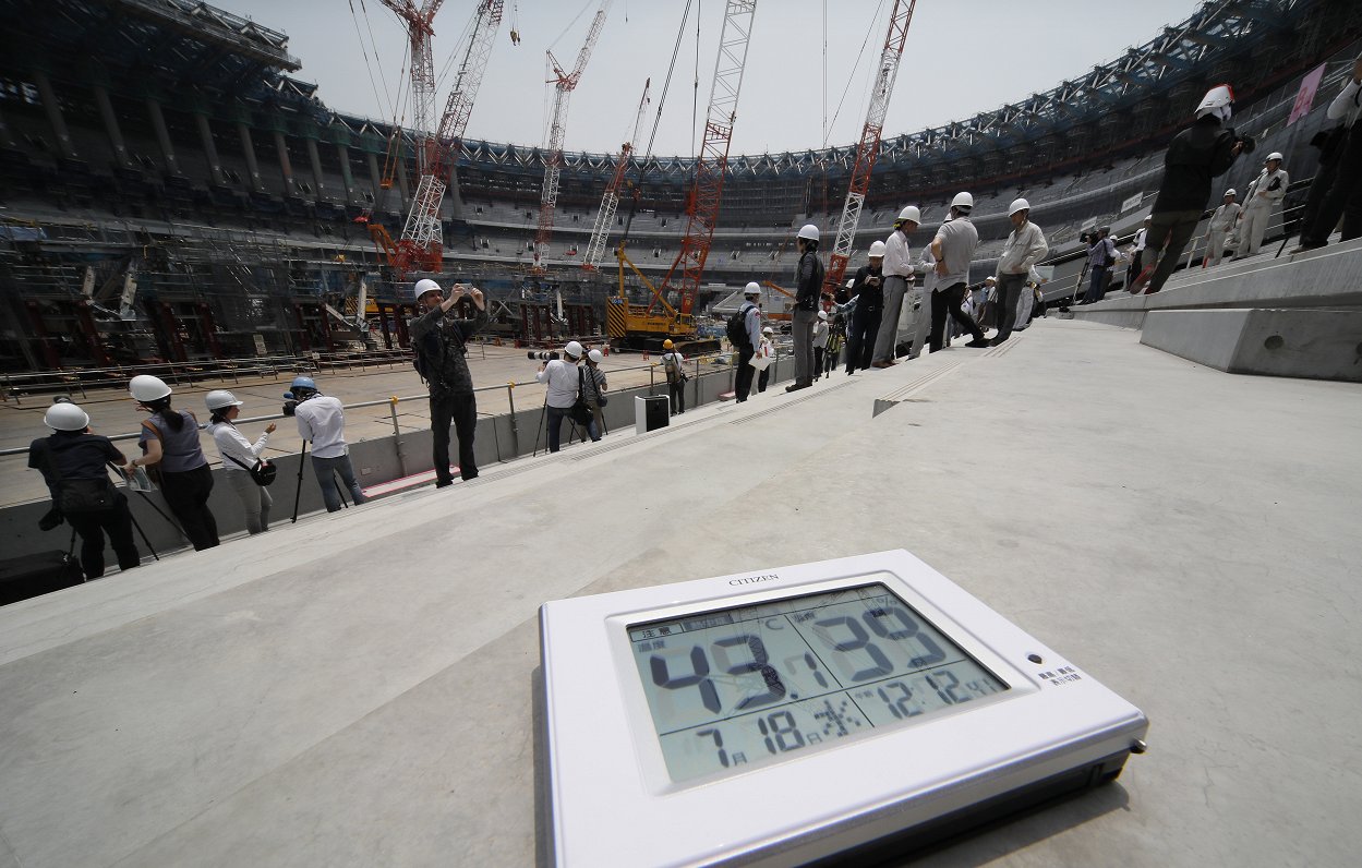 Termometrs Tokijas olimpiskajā stadionā