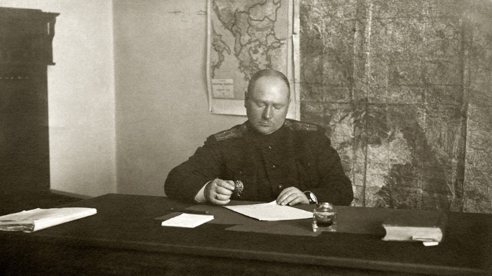 Юкум Вацетис, командир Пятого Земгальского латышского стрелкового полка, в 1916 г.