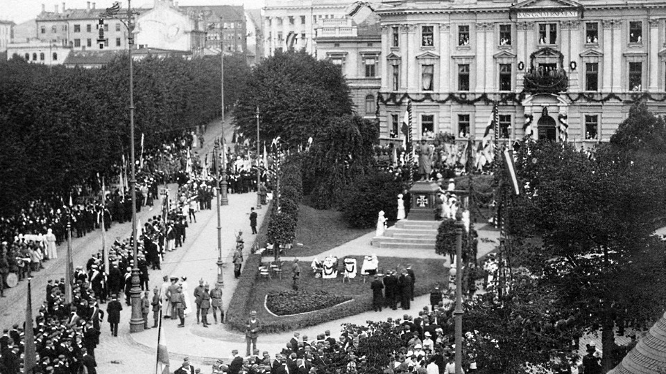 Открытие памятника германскому ландштурмисту в Риге 3 сентября 1918 года.