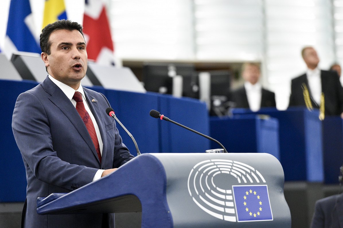 Maķedonijas premjers Zorans Zajevs uzstājas Eiropas Parlamentā