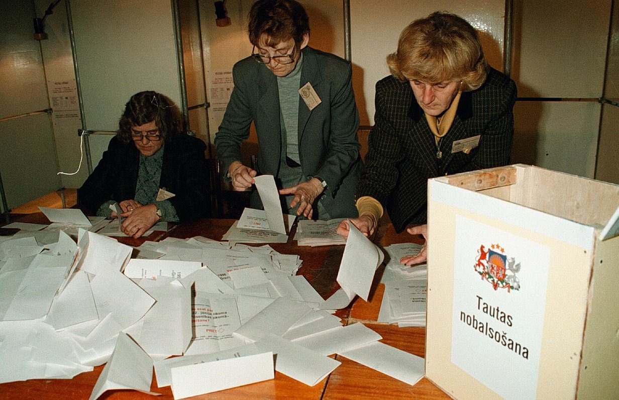 Ночь с 3 на 4 октября 1998 года. Рига. Подсчет бюллетеней на референдуме по либерализации Закона о г...
