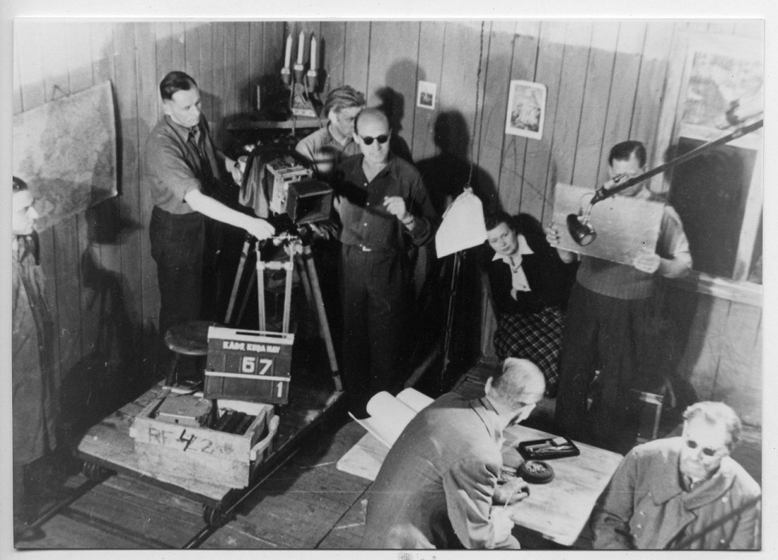 Viļa Lapenieka filmas “Kāds, kura nav” (1950) uzņemšanas mirklis trimdā Vācijā