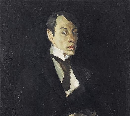 Jēkabs Kazaks. Pašportrets melnā. 1916. Audekls, eļļa.