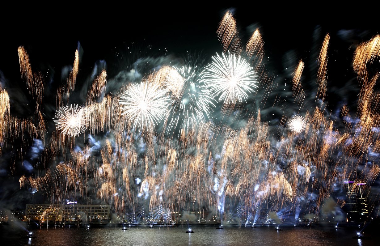 Celebratory fireworks on November 18
