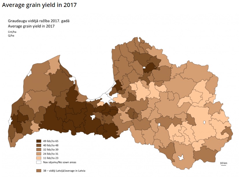 Latvia grain production 2017