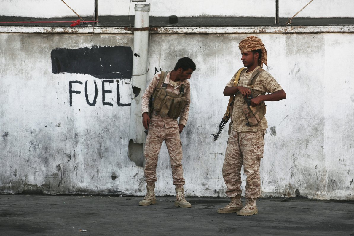Jemenas karavīri Mukallas pilsētā