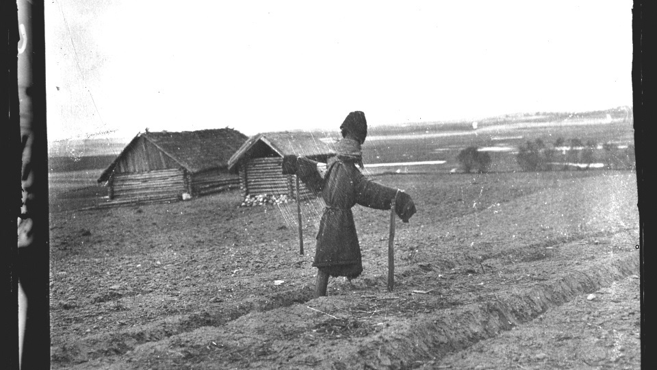 1920 год. Хутор и поле в восточной части Латгалии, у самой границы с Советской Россией. Возвращающие...