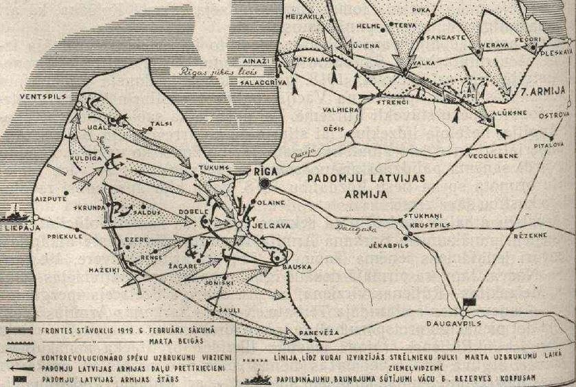 Situation at the front in March 1919