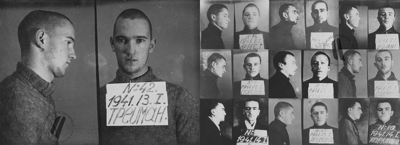 Members of the Free Latvia resistance movement after being arrested in fall 1940. The group was made...