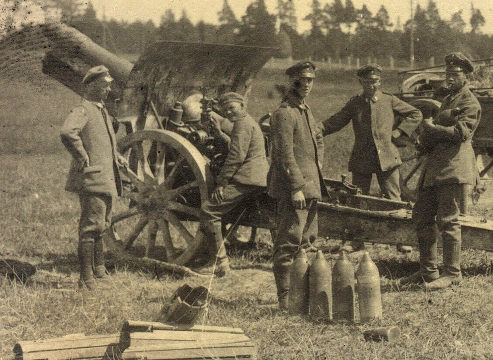 Батарея Железной дивизии во время Цесисской битвы