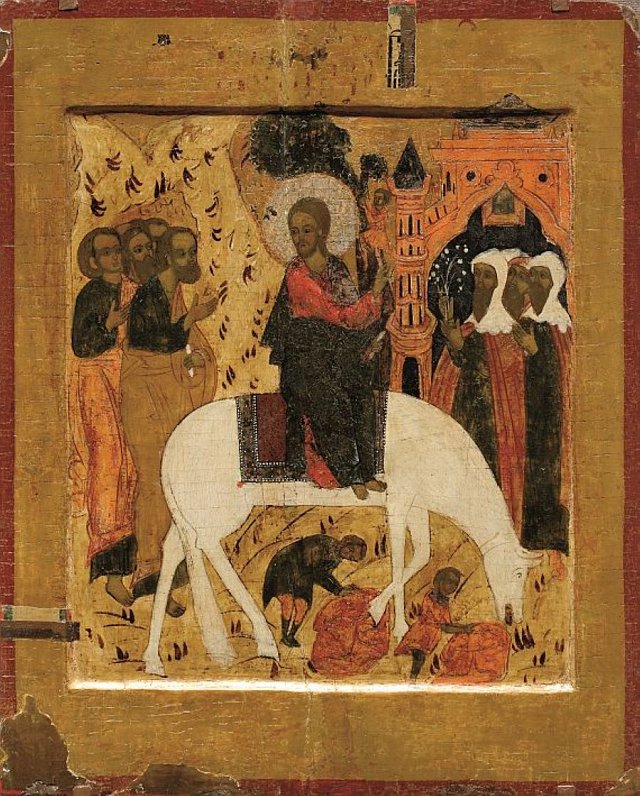 Kristus iejāšana Jeruzalemē. 17. gs. beigas. Ziemeļkrievija (Vologdas apgabals)