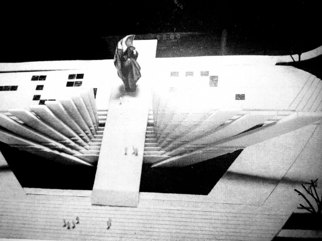 Makets Rīgas Uzvaras monumentam projektu konkursā 1976.gadā. Autori: tēlnieks A.Drīzulis, arhitekti...