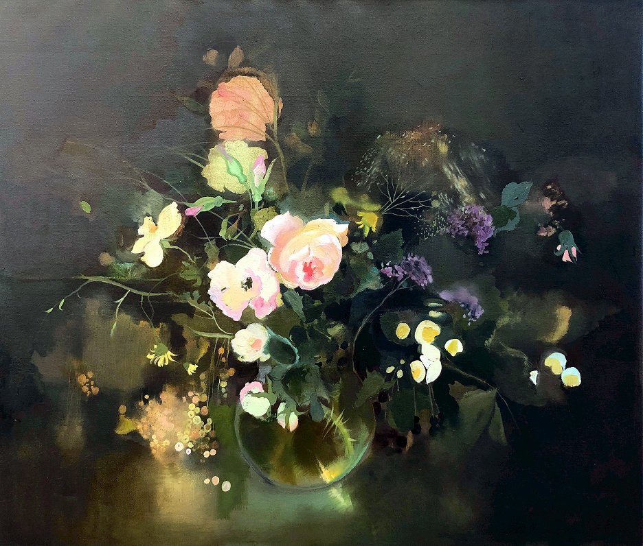 Vita Merca. Klusā daba ar rozi, 2019
