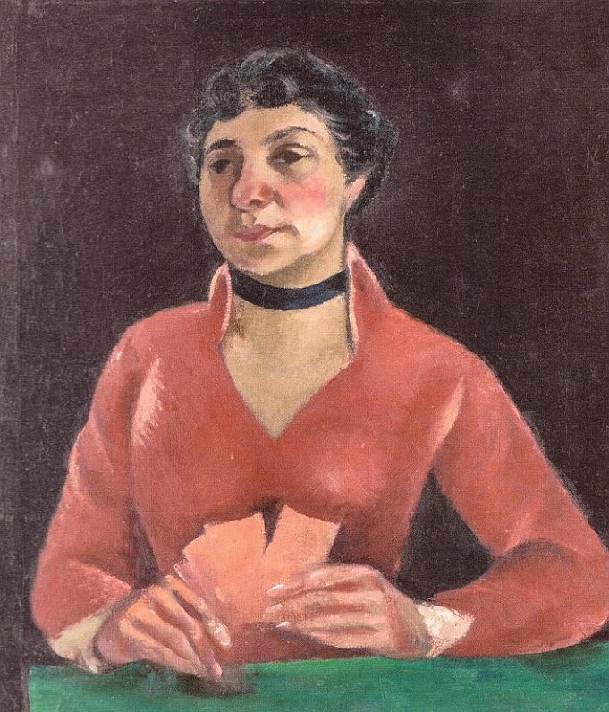 Konrāds Ubāns. Sieviete ar kārtīm. 1916. Audekls, eļļa. Mūkusalas Mākslas salona kolekcija