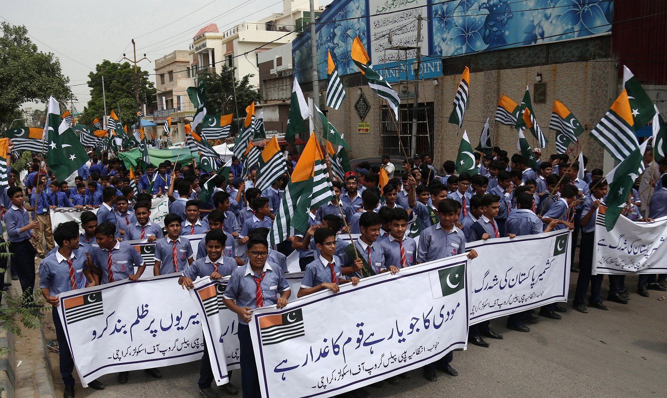 Protests Pakistānā pret Indijas rīcību Kašmirā. 28.08.2019.