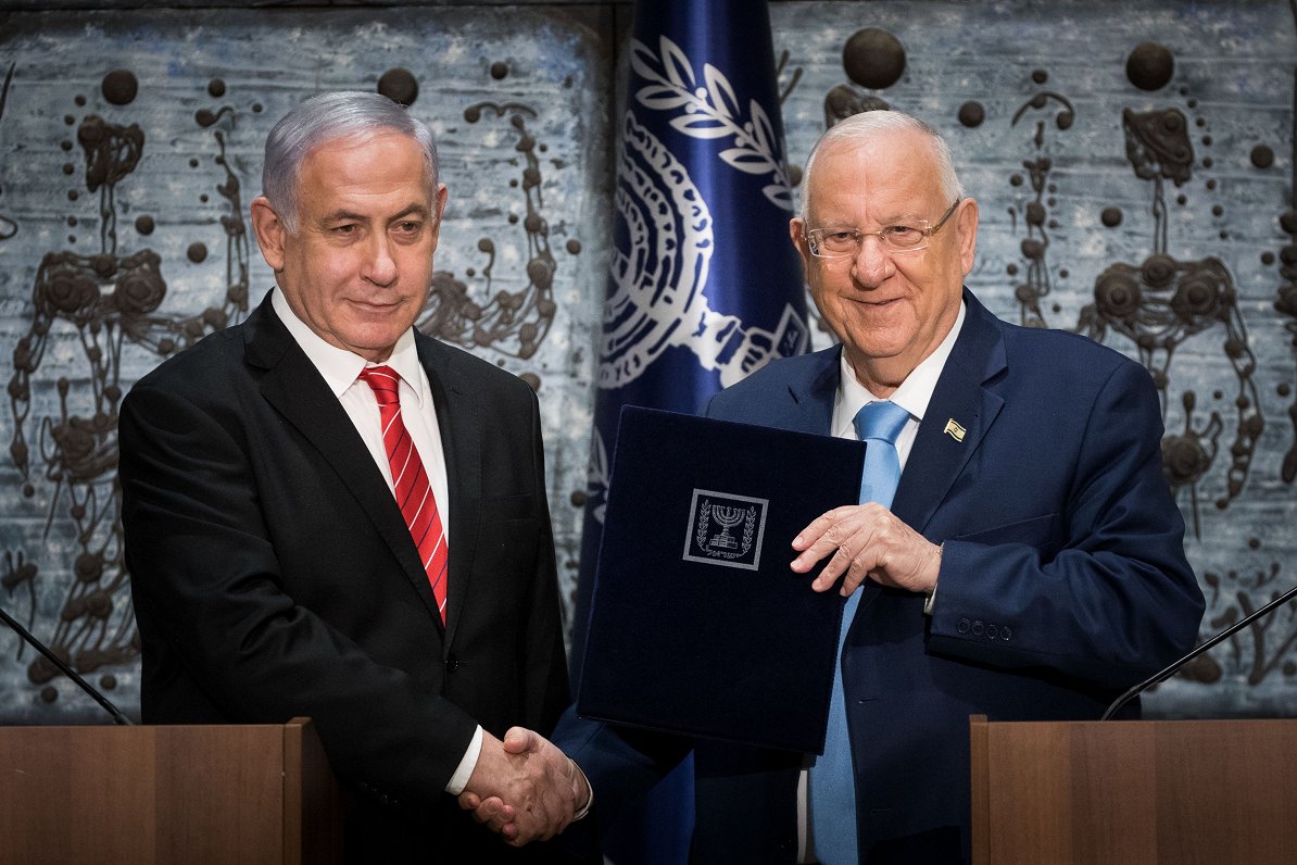 Izraēlas prezidents Reuvens Rivlins un “Likud” līderis Benjamins Netanjahu. 25.09.2019