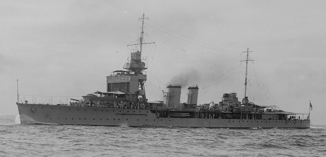 Lielbritānijas Kara flotes kreiseris “Dragon” 20. gadsimta 20. gados