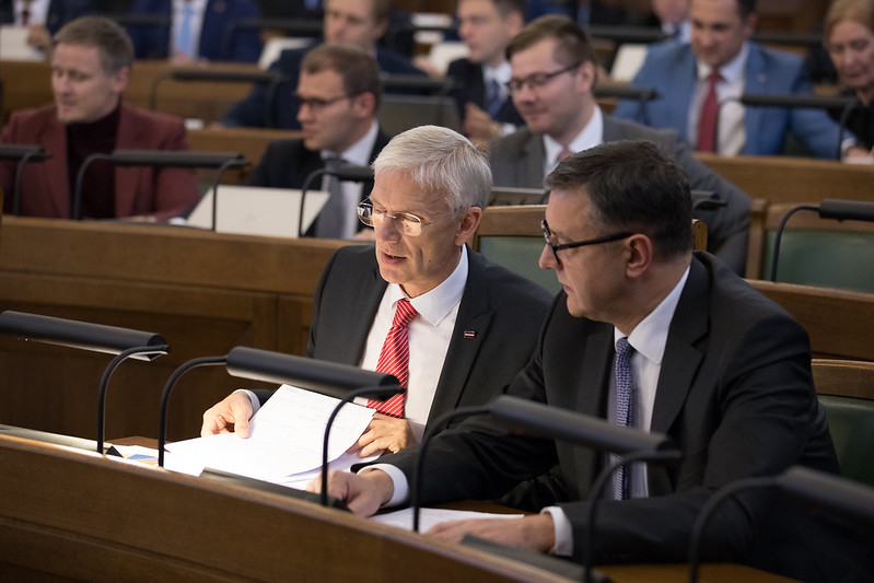 Kariņš and Reirs with budget plan