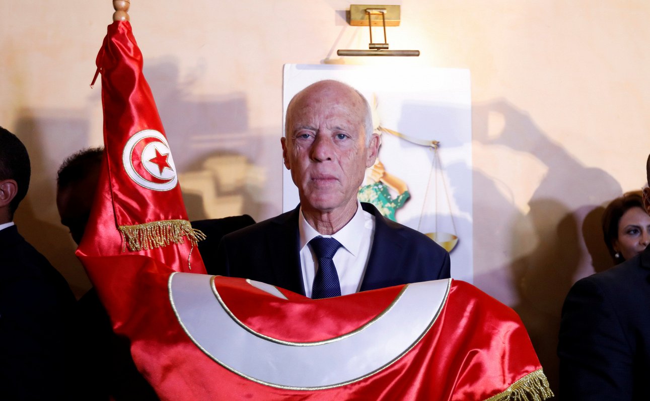 Attēlā Tunisijas prezidents Kaiss Saīds.