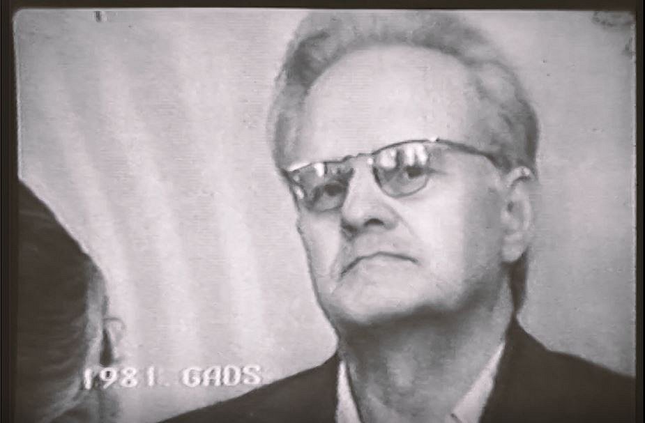 Juris Būmeisters sprieduma pasludināšanas laikā Rīgā, 1981. gadā.