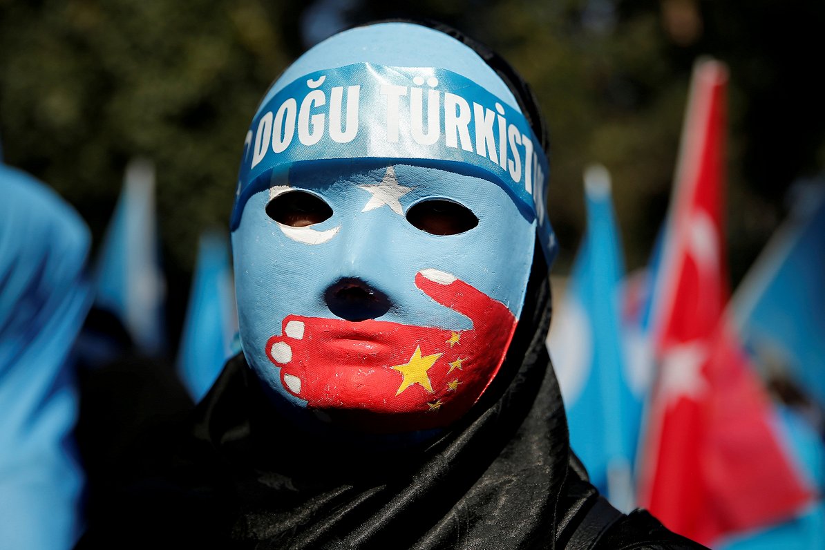 Uiguru protests Stambulā pret Ķīnas valdības politiku, 01.10.2019.