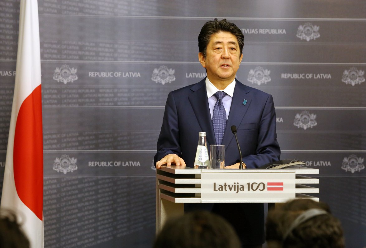 Japānas premjers Sindzo Abe vizītē Latvijā 13.01.2018.