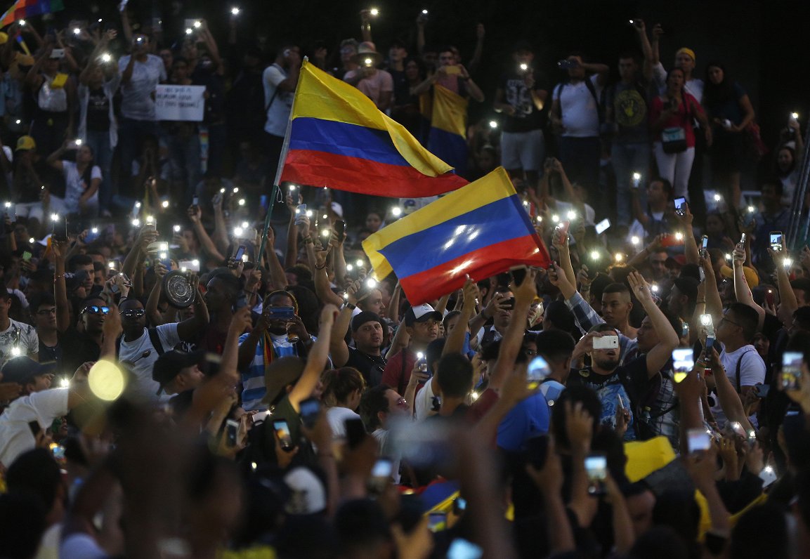 Protesti pret Kolumbijas prezidentu