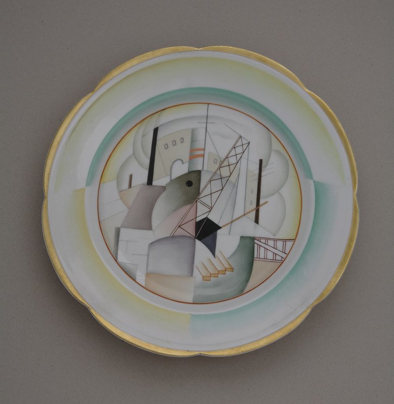 Erasts Šveics. “Osta”. Šķīvis. 1924–1925. Porcelāns, virsglazūras apgleznojums, zeltījums. Privātkol...
