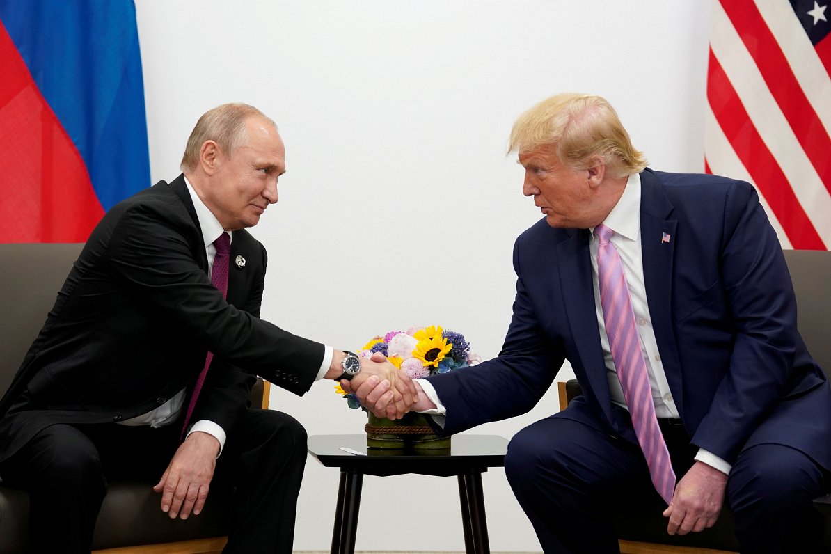 Putins un Tramps G20 līderu samitā Osakā (28.06.2019)