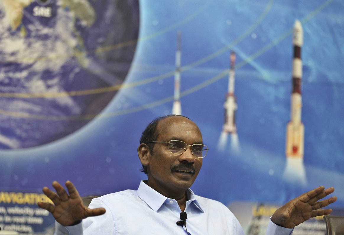Indijas Kosmosa izpētes organizācijas vadītājs Kailasavadivo Sivans prezentē nākotnes plānus, 01.01....
