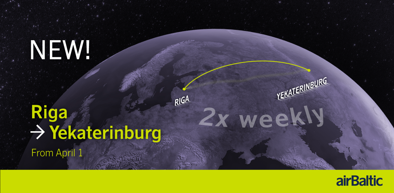 airBaltic announces Rīga-Yekaterinburg service