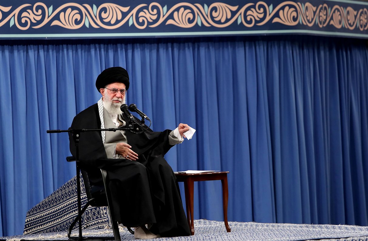Irānas augstais līderis ajatolla Ali Hamenei uzrunā tautu pēc uzbrukuma bāzēm Irākā.,. 01.08.2020