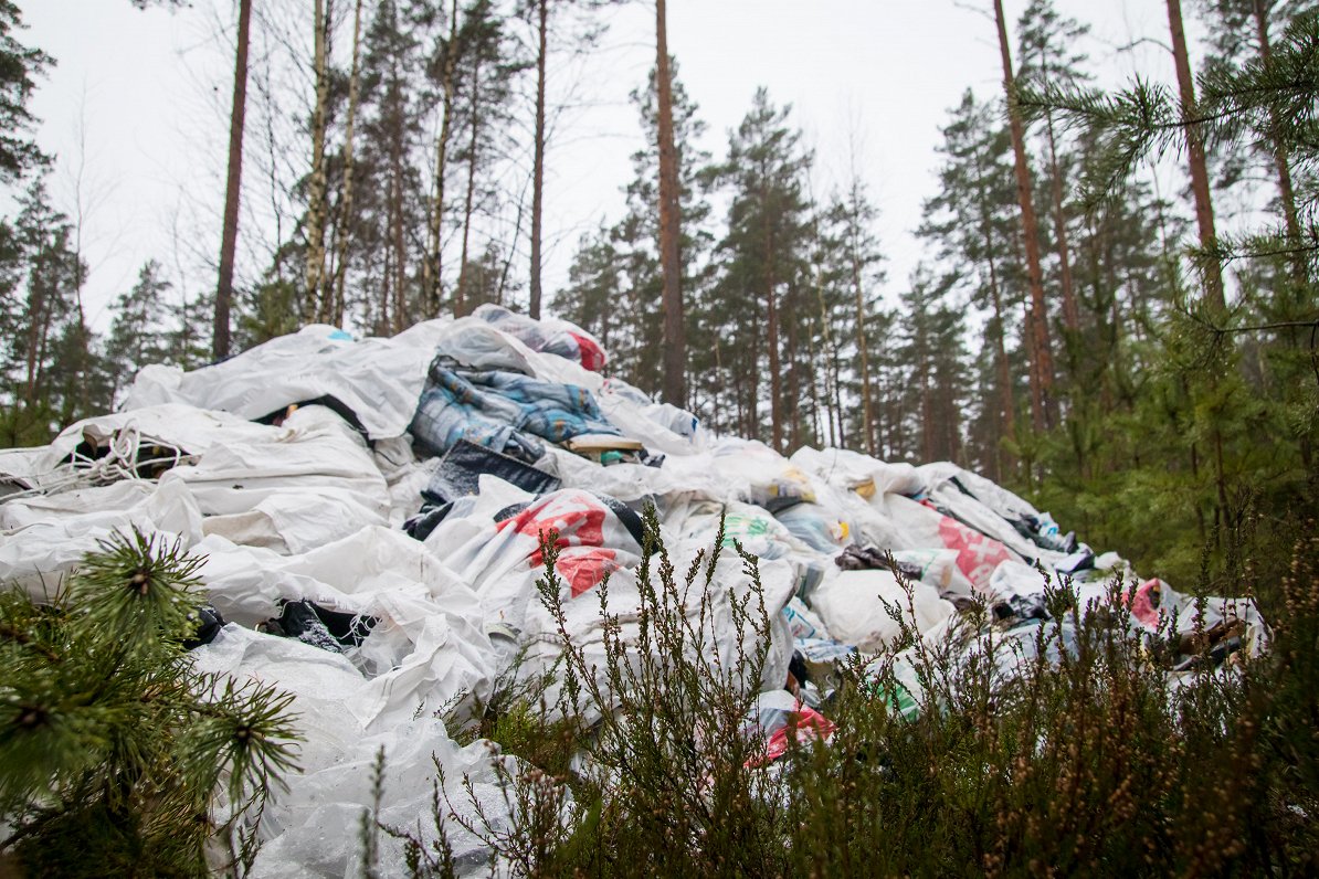 Atkritumu izgāztuve mežā pie Daugavpils, 2020.gada janvāris